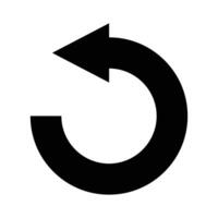 A black and white image of a circular arrow pointing in a circle vector