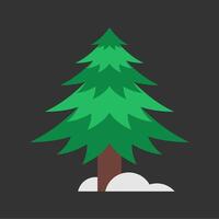 illustration of a fir tree in winter vector