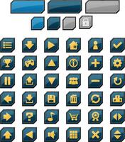 Dark Sci-fi Futuristic Game UI Button vector
