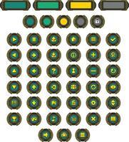 Sci-fi Robot mech Game UI Button vector