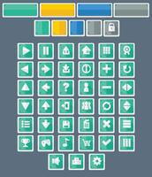 Blue Casual Minimalist Game UI Button Pack vector