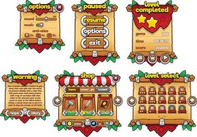 Fantasy RPG Kingdom Game UI Window Panel vector