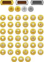 Gold Steampunk Metal Game UI Button vector