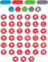 Red Casual Cartoon Game UI Button vector