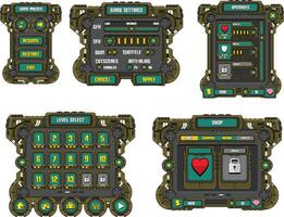 Sci-fi Techno Robot Game UI Window Panel Pack vector