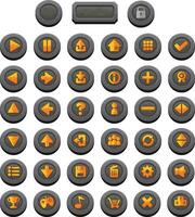 Orange Medieval RPG Fantasy Game Button vector
