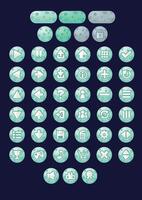 Blue Casual Space Game UI Button vector