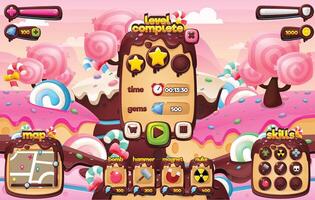 Chocolate Candy Casual Game User Interface vector