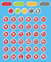 Red Casual Candy Game UI Button vector