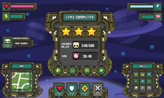 Sci-fi Robot Mech Techno Game User Interface vector
