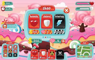 Casual Candy Stripe Game User Interface vector