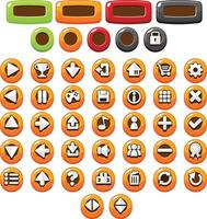 Orange Casual Candy Game UI Button vector