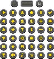 Yellow Medieval RPG Fantasy Game Button vector