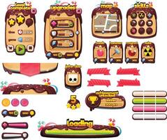 Chocolate Candy Game User Interface Elements vector