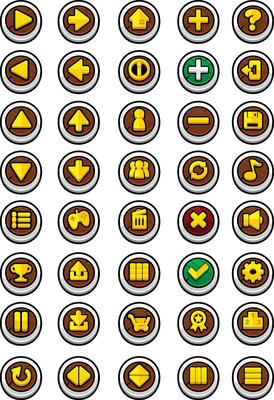 Fantasy RPG Medieval Wood Game UI Button