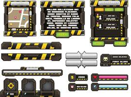 Metal action game user interface elements vector