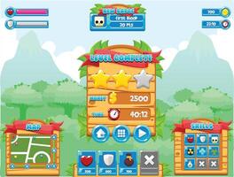 Jungle Nature Wood Game User Interface vector