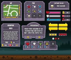 Scary Cemetery Zombie Graveyard Game UI Window Panel vector