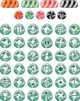 Blue Candy Stripe Casual Game UI Button vector