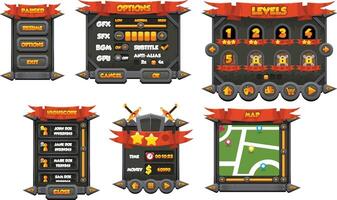 Medieval Fantasy RPG Game UI Window Panel vector
