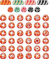 Red Candy Stripe Casual Game UI Button vector