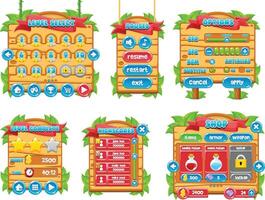 Jungle Forest Nature Wood Game UI Window Panel vector