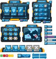 Space Sci-fi Robot Techno Game UI Window Panel vector