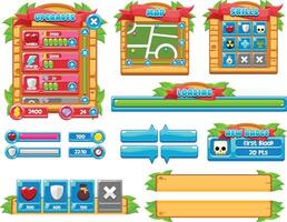 Jungle Forest Wooden Game UI Window vector