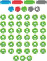Green Casual Cartoon Game UI Button vector