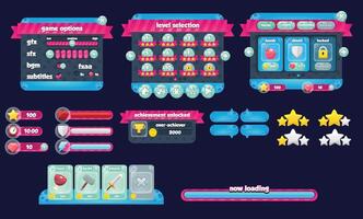 Casual Space Game User Interface Window Panel vector