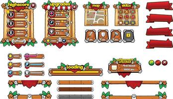 Fantasy RPG Kingdom Game UI elements vector