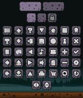 Tomb Stone Graveyard Cemetery Zombie Game Button vector
