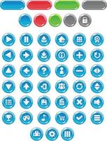 Blue Casual Cartoon Game UI Button vector