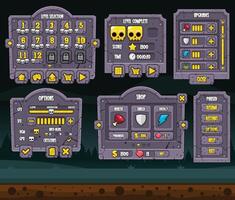Tomb Stone Zombie Graveyard Game UI Window Panel vector