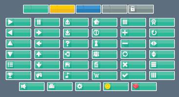 Minimalist Casual Game UI Button Pack vector