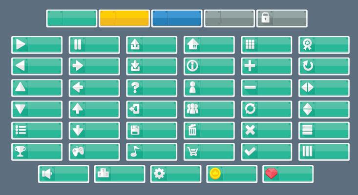 Minimalist Casual Game UI Button Pack