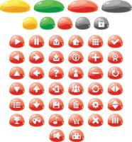 Red Jelly Game UI Button Pack vector