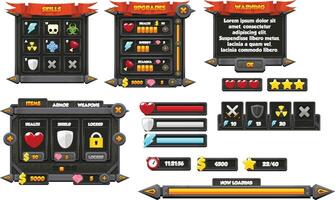Medieval Fantasy Stone Game UI Window Panel vector
