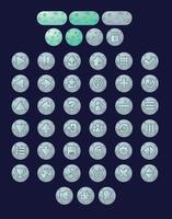 Gray Casual Space Game UI Button vector