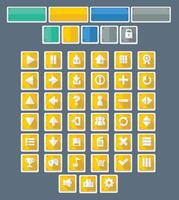 Yellow Casual Minimalist Game UI Button Pack vector