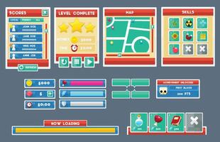 Minimalist Casual Game User Interface Elements vector