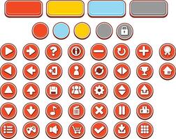 Casual Minimalistic Red Game UI Button vector