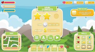 Casual Green Nature Minimalist Game User Interface vector