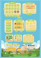 Casual Green Nature Minimalist Game UI window panel vector