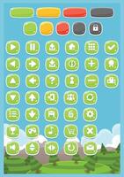 Casual Green Nature Minimalist Game UI Button vector