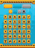 Yellow Construction Urban City Game UI Button vector