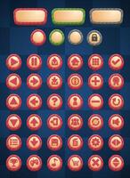 Red Casual Christmas Winter Game UI Button vector