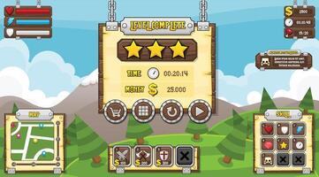 Wood Fantasy RPG Medieval Game User Interface vector