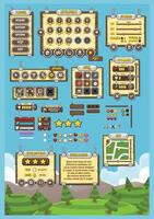 Fantasy Wood RPG Game UI Window Panel vector