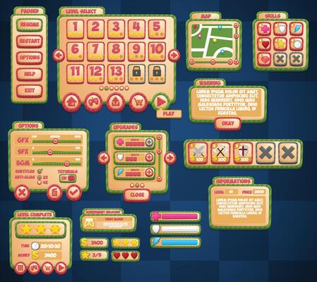 Casual Christmas Winter Game UI Window Panel